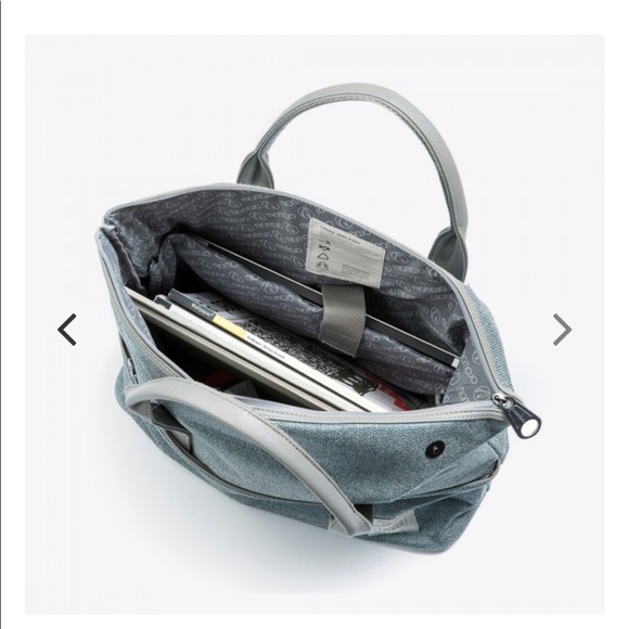 NWT MIOMOJO La Essential Teal/Grey Everyday Tote Bag- vegan PETA eco friendly - Picture 4 of 14